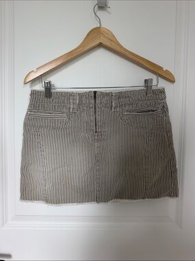 American Eagle Outfitters Cream and Black Striped Mini Skirt